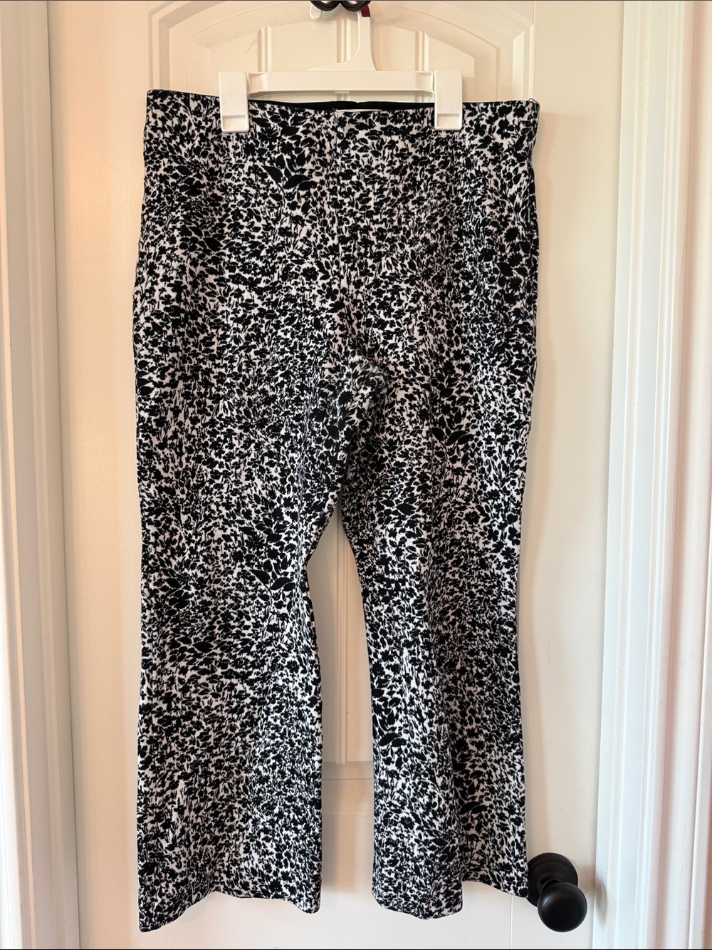 Maeve Black and White Patterned Wide Leg Jeans